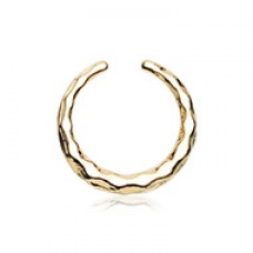 Golden Faceted Textured Septum Retainer Ring