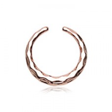 Rose Gold Faceted Textured Septum Retainer Ring