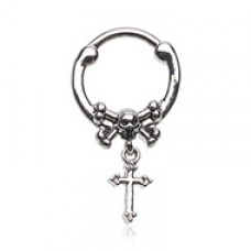 Skull & Crossbones Dangle Septum Clicker