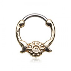 Golden Opal Sun Crescent Moon Septum Clicker
