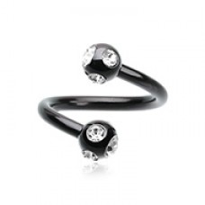 Colorline PVD Aurora Gem Ball Twist Spiral Ring