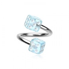 Double Dice Acrylic Twist Spiral Ring