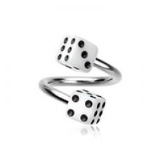 Double Dice Acrylic Twist Spiral Ring