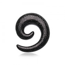 Glitter Shimmer Acrylic Ear Gauge Spiral Hanging Taper