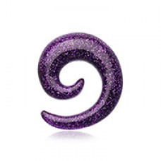 Glitter Shimmer Acrylic Ear Gauge Spiral Hanging Taper