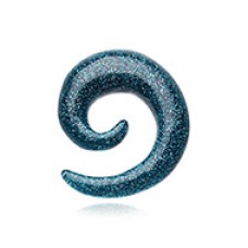 Glitter Shimmer Acrylic Ear Gauge Spiral Hanging Taper
