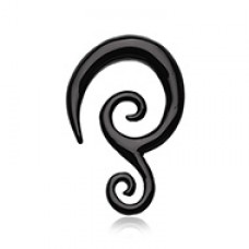 Double Tribal Spiral Acrylic Ear Gauge Spiral Hanging Taper
