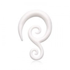 Double Tribal Spiral Acrylic Ear Gauge Spiral Hanging Taper