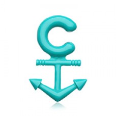 Classic Anchor Acrylic Ear Gauge Hanging Taper