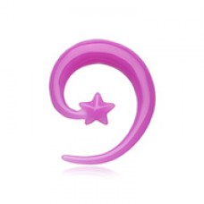 Falling Star Spiral Acrylic Ear Gauge Spiral Hanging Taper