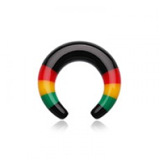 Rasta Stripes Acrylic Ear Gauge Buffalo Taper