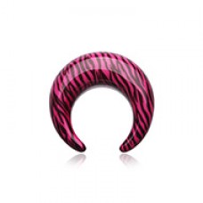 Retro Zebra Stripes Acrylic Ear Gauge Buffalo Taper