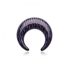 Retro Zebra Stripes Acrylic Ear Gauge Buffalo Taper