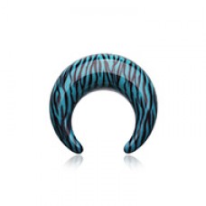 Retro Zebra Stripes Acrylic Ear Gauge Buffalo Taper
