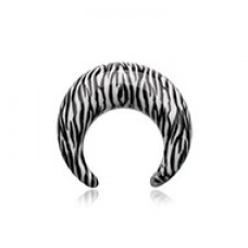 Retro Zebra Stripes Acrylic Ear Gauge Buffalo Taper