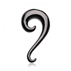 Blackline Swirl Claw Hook Ear Gauge Hanging Taper 