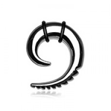 Sawtooth Spiral Steel Ear Gauge Hanging Taper 
