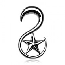 Nautical Star Steel Ear Gauge Hanging Taper 