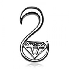Urban Diamond Steel Ear Gauge Hanging Taper 