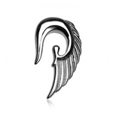Fallen Angel Wing Steel Ear Gauge Hanging Taper 