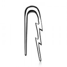Lightning Bolt Steel Ear Gauge Hanging Taper 