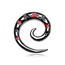 Queen of Stars Steel Ear Gauge Spiral Hanging Taper 