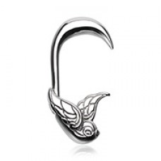 Flying Sparrow Steel Ear Gauge Hanging Taper