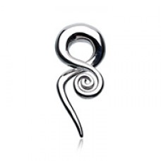 Loving Swirls Steel Ear Gauge Spiral Hanging Taper