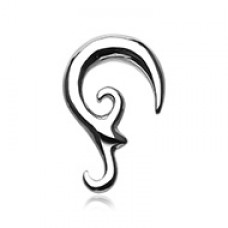 The Pirate's Hook Steel Ear Gauge Spiral Hanging Taper
