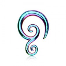 Colorline Tribal Swirls Ear Gauge Spiral Hanging Taper