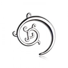 Fibonacci Swirls Steel Ear Gauge Spiral Hanging Taper