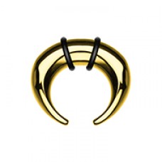 Gold Plated Pincher Steel Ear Gauge Buffalo Taper 
