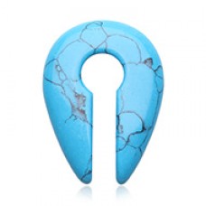 Turquoise Howlite Keyhole Ear Weight Gauge Hanger