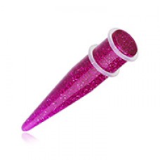 Glitter Shimmer UV Acrylic Ear Stretching Taper