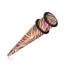 Retro Zebra Swagg Acrylic Ear Stretching Taper