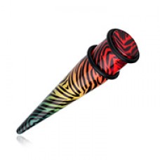 Retro Zebra Swagg Acrylic Ear Stretching Taper