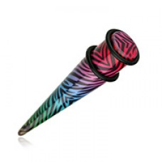 Retro Zebra Swagg Acrylic Ear Stretching Taper