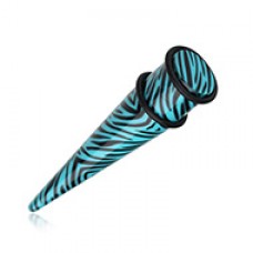 Retro Zebra Swagg Acrylic Ear Stretching Taper