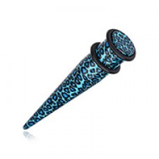 Leopard Skin Acrylic Ear Stretching Taper