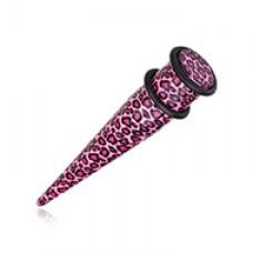 Leopard Skin Acrylic Ear Stretching Taper