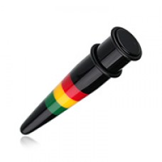 Rasta Jamaican Stripe Acrylic Ear Stretching Taper