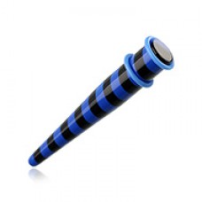 Candy Stripe Acrylic Ear Stretching Taper