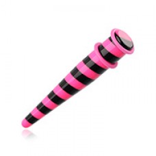 Candy Stripe Acrylic Ear Stretching Taper
