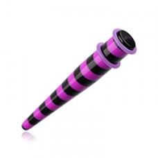 Candy Stripe Acrylic Ear Stretching Taper