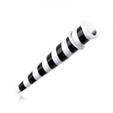 Candy Stripe Acrylic Ear Stretching Taper