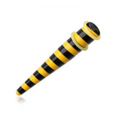 Candy Stripe Acrylic Ear Stretching Taper