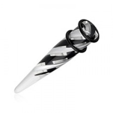 Pinstripe Swirls UV Acrylic Ear Stretching Taper