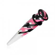 Pinstripe Swirls UV Acrylic Ear Stretching Taper