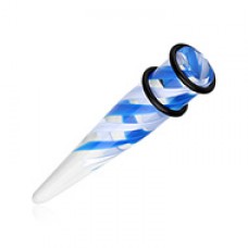 Pinstripe Swirls UV Acrylic Ear Stretching Taper