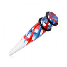 Pinstripe Swirls UV Acrylic Ear Stretching Taper